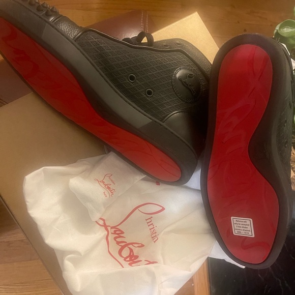 Christian Louboutin Black Spiked Sneakers - Picture 4 of 7